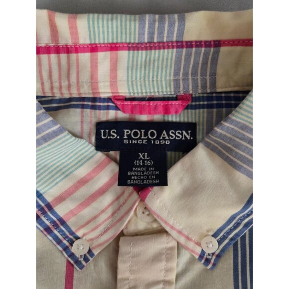 NWT U.S. Polo Assn. Boys Short Sleeve Button-Up – Size XL 14-16 - Picture 4 of 4